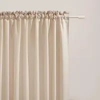 Famanu – Verduisterend gordijn met plooiband - 180 x 260 cm - schuifgordijn - decoratief en modern - woonkamer en slaapkamer - crème - 1 stuk