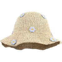 JeiibrZui Dames Strohoed - Opvouwbaar Verstelbaar - 56-60 Cm - 1 Stuks Zonnehoed Met Brede Rand - Bloemenprint