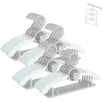 Famanu – Stapelbare kleerhangers met berenhaken, set van 20, verstelbaar en antislip