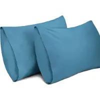 Famanu - Kussenslopen 50x75 cm blauw 2 stuks, 100% katoen ademend, zachte hoofdkussenhoezen, wasbaar