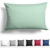 Famanu - Mako satijnen kussensloop 40x60 cm groen, 100% katoen hypoallergeen met YKK ritssluiting, ademend en wasbaar