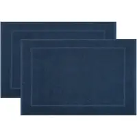 Famanu – Set van 2 badmatten - 100% katoen - ca. cm - 600 gsm - blauw - zacht - absorberend en antislip - geschikt voor badkamer of toilet - comfortabel voor voeten
