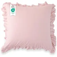 Famanu – Kussensloop 40 x 40 cm - set van 2 kussenslopen met ruches - Öko - Tex gecertificeerd - kussenovertrek - zacht en hypoallergeen - hoofdkussensloop - 40 x 80 cm - met hotelsluiting - roze