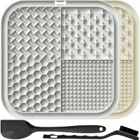 Famanu – Set van 2 slow feeder likmatten met zuignappen en siliconen spatel, voor honden en katten