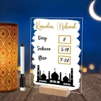 Famanu – Ramadan-kalender -aftelkalender -30 dagen -Eid Mubarak-kalender -handgeschreven aftelkalender -acryl -doe-het-zelf gebed -ramadan Mubarak-dec