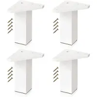 Famanu - Meubelpoten Wit ✮ Poten Voor Meubels – Set van 4 – Hoogte: 100 mm – Vierkant Profiel: 40 x 40 mm – Inclusief Schroeven