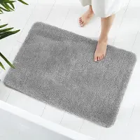 Famanu – Badkamermatten - 70 x 120 cm pluizige microvezel absorberende antislip badmatten - machinewasbare badtapijten voor bad - douche en badkamer (grijs)