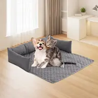 Famanu – Hondenmatten, kattenbed, pelsbaarn sofabed, 75 x 75 cm, huisdierbed, afneembaar en wasbaar hondenbed, opvouwbaar hondenbedden voor thuis, ban