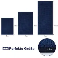Famanu - Badmat, antislip, zacht, absorberend, wasbaar, 40 x 60 cm, marineblauw