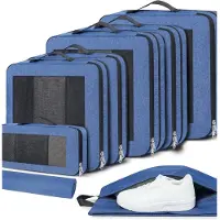 Famanu – Compressie Verpakking Cubes - Opgewaardeerd Mesh Venster - Zichtbaar en Draagbaar - Uitbreidbare Travel Bagage Organizers