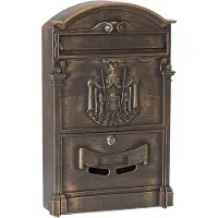Famanu - 2151 brievenbus, gegoten aluminium bronskleurig