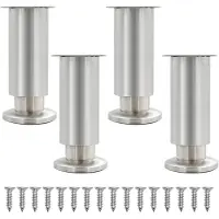 Famanu – Set van 4 fijne verstelpoten 0–15 mm roestvrij staal voor kasten commodes banken tafels en bedden