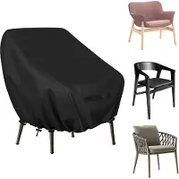 Markenlos Waterdichte hoes voor tuinstoelen, gemaakt van Oxford-stof. Bescherming voor tuinstoelen - zwart
