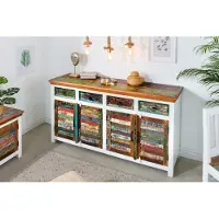 Invicta Uniek dressoir JAKARTA 160cm mangowit kleurrijk gerecycled massief hout van vissersboten - 42145