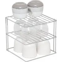 Famanu – Bordenrek 3-laags – Keukenkast organizer – Chroom – Vierkant