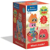 Clementoni What's Inside? Stapelfiguren - Stapelbekers Matroesjka Dieren Set - Educatief Montessori en Sensorisch Baby Speelgoed - Stapelen & Sorteren