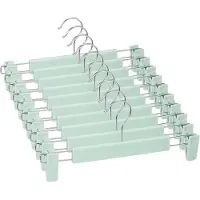 Famanu – Broekhangers met clips set van 10, draaibare haken, lichtgroen, geschikt voor broeken, jeans en rokken