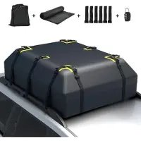 Famanu - Dakkoffer 600 liter, waterdicht, met cijferslot, antislipmat en draagtas, geschikt voor SUV – Zwart