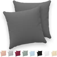 Famanu – Kussensloop (Set van 2) - 100% Katoen Jersey 150 - Antraciet - Kussensloop - Kussenhoes met ritssluiting - Oeko - Tex gecertificeerd