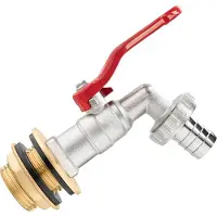 Famanu – Regenton doorvoer met kogelkraan - 3/4 inch messing - inclusief afdichting - kraanset voor regenton en watertank