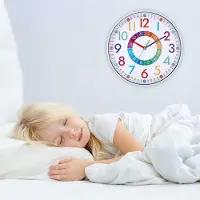 Famanu - Educatieve kinderwandklok Ø30 cm, stil en kleurrijk, ideaal voor leren klokkijken