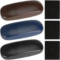Famanu – Set van 3 harde brillenkokers – Synthetische case met poetsdoek – Voor dames en heren