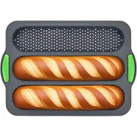 Famanu – Siliconen baguette bakvorm met meerdere groeven, anti-aanbak en BPA-vrij, geschikt voor baguettes en lang brood