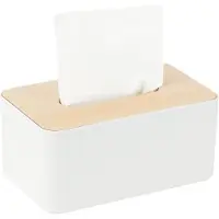 Famanu – Houten doekbox met deksel, rechthoekig, 21 x 13 x 9 cm, voor cosmetische doekjes en servetten