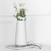 Famanu – Witte vaas grote witte keramische bloemenvaas boho vazen voor pampasgras minimalistische moderne vazen voor huisdecoratie tafelplank woonkamer boerderij decor