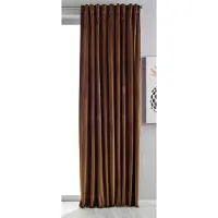 Famanu – Verduistering gordijn - fluweel - ondoorzichtig - met lussen - tunnelkoord - verduisterende strijkband - in te korten - taupe 280 x 135 cm (h x b) - 20357