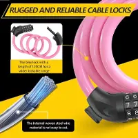Famanu - Fietsslot met combinatiecode 12mm/120CM, anti-diefstal fiets kabelslot met 5-cijferige code combinatie, waterdicht cijferslot kabel voor fiets, e-bike, kinderwagen, ladders (Licht Roze)