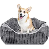 Famanu – Hondenbed Middelgrote Honden -Hondenmand met Afneembare Deken -Hondenbedden Koord Fluffy Afwasbaar -Antislip Hondenmand -Hondenbank met Hoge