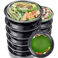 Famanu – 10 stuks 1-compartiment maaltijdbereiding bakjes met deksel, herbruikbaar, magnetron- en vriesbestendig