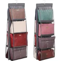 Famanu – Set van 2 hangende handtas organizers met transparante vakken