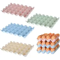 Famanu – 4 Stuks Eierhouder - Opbergdoos voor Eieren, Plastic Opbergdoos voor Eieren, Stapelbare Koelkast Antislip Eieropbergdoos voor Keuken - Koelkast, Kan 24 Eieren Bevatten (4 Kleuren)