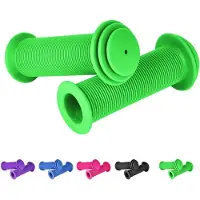 Famanu – Kinderfietshandgrepen antislip 22 mm groen met beschermende stootrand voor fiets en loopfiets