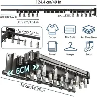 Famanu - Droogrek, wandmontage, 124 cm, uittrekbaar, aluminium, wanddroger met 20 clips, ruimtebesparende droogstandaard voor wasruimte, inklapbaar, voor balkon, badkamer, terras
