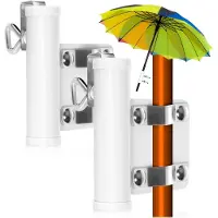 Famanu – 2x parasolhouder voor balkonreling - parasolstandaard - geschikt voor parasols tot 28 mm Ø - paneeldikte tot 30 mm