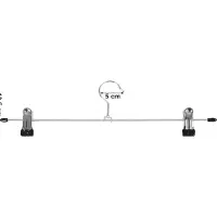 Famanu – Metalen broekhangers set van 10 extra breed 40 cm, antislip clips, verchroomde afwerking