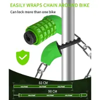 Famanu - Fietsslot met 5-cijferig slot van gehard staal, anti-diefstal, fietskettingslot, slot met cijfercombinatie, fietsaccessoires, fietsslot voor deur, poort, hek, barbecue, fiets (Donkergroen)