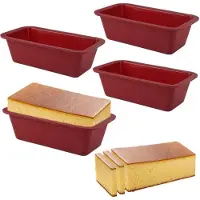 Famanu - Siliconen broodbakvormen set van 4 rechthoekig BPA vrij voor brood toast en cake