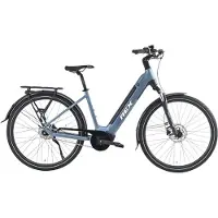 REX Commuter+ elektrische fiets - fiets elektrische voor dames, Middenmotor 250W, 28 Inch Stadtfiets, 468 Wh accu, SHIMANO 7 Versnellingen, maximaal 100 km, blauw