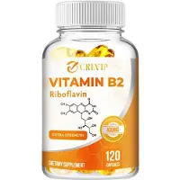 Grevip Vitamine B2 (riboflavine) 400 mg (120 capsules) – Voedingssupplement: energie, stofwisseling, gewrichten, huid, ogen, zenuwen, immuunsysteem
