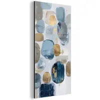 MuchoWow Aluminium schilderij 80x160 cm - Wanddecoratie metaal - Abstract - Goud - Vormen - Metalen muurdecoratie woonkamer - Decoratie industrieel - Foto op dibond - Industriële accessoires slaapkamer