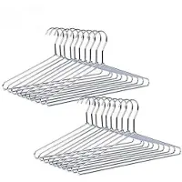 Famanu – Verchroomde metalen kleerhangers, set van 20, heavy duty en ruimtebesparend