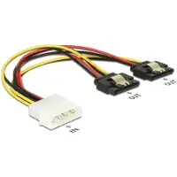 DeLOCK Molex (m) - 2x SATA (v) met metalen klem splitter - 0,20 meter