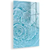 MuchoWow Glasschilderij 100x150 cm - Schilderij acrylglas - Water - Blauw - bubbels - Foto op glas - Muurdecoratie woonkamer - Wanddecoratie slaapkamer - Schilderijen