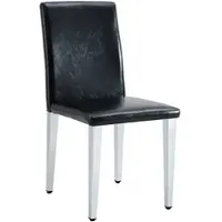 MODFU - Eetkamerstoelen Set Van 4 - Minimalistisch - Modern - Voor Eetkamer - Metaal - Zwart En Zilver