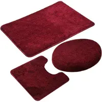 Famanu - Set van 3 antislip badmatten en toiletmat, sneldrogend, zacht, waterabsorberend, 50 x 80 cm