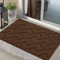 Famanu - Deurmatten Binnen Duiten Schoonloopmat Vuilschraper,Antislip, Machinewasbaar,Waterabsorberend, entree deurmat voor voordeur, gang, entree, keuken, slaapkamer (Dark Brown, 60x90cm)